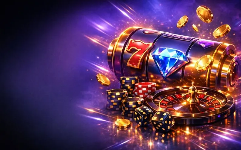 VibroBet Casino purple lobby banner